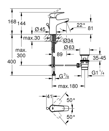 Смеситель для раковины Grohe Start Flow 23809 000 (23809000) хром