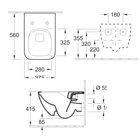 Унитаз подвесной со скрытом ободом Villeroy & Boch Venticello Plus 4611R0R1P альпийский белый