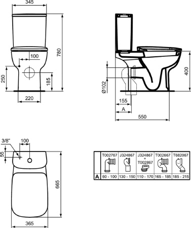 Унитаз напольный Ideal Standard Esedra T283401