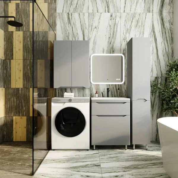 Пенал напольный L Style Марелла 30 Люкс Plus СС-00002444 серый матовый