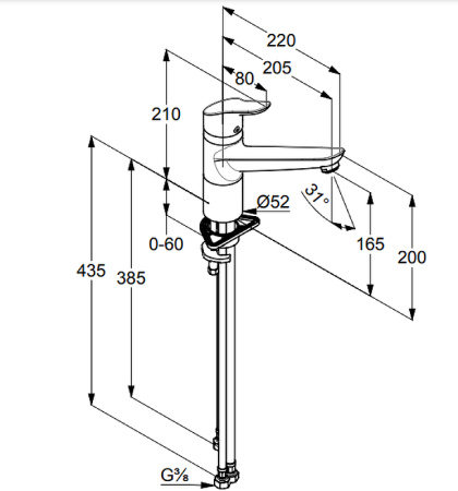 Смеситель для кухни Kludi Objekta 325750575