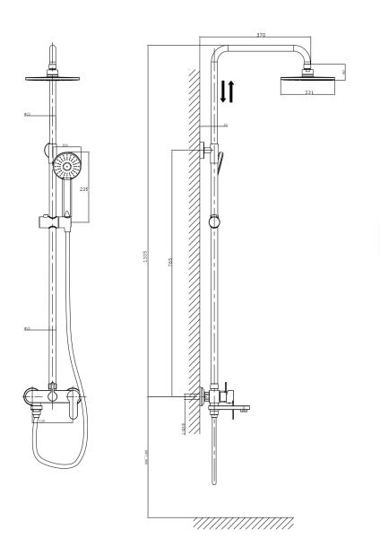 Душевая система с изливом Rush Tenerife TE2835-40