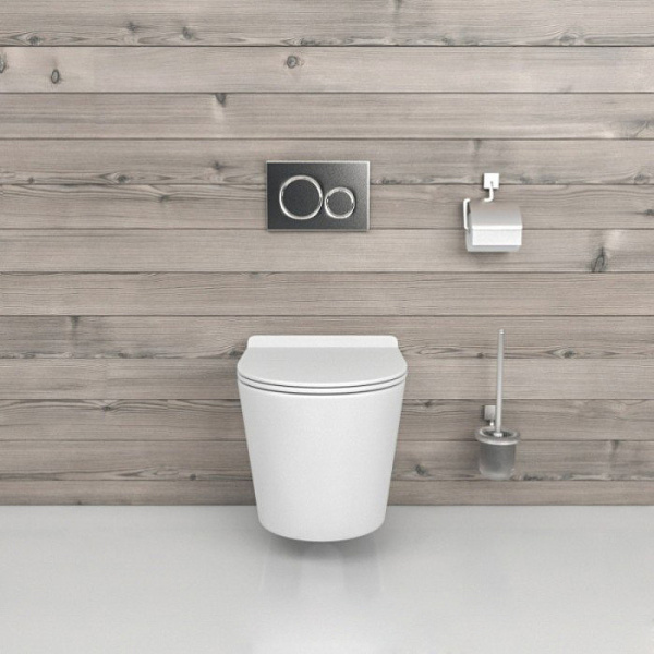 Подвесной безободковый унитаз с сиденьем микролифт beWash Aldo BKWHR401480