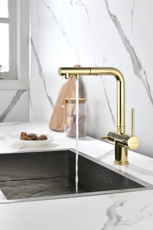 Смеситель для кухни с подключением к фильтру  Paulmark Serpentine Se213222-G
