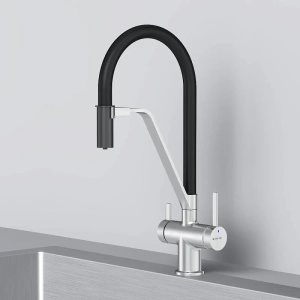 Смеситель для кухни с подключением к фильтру Am.Pm Func F8F07812 сатин/черный