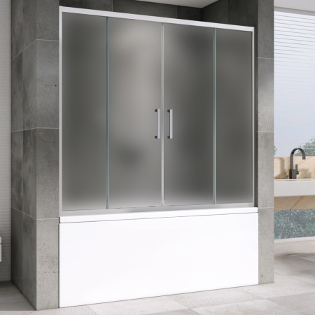 Шторка на ванну (150х140) ABBER Schwarzer Diamant AG57150M хром