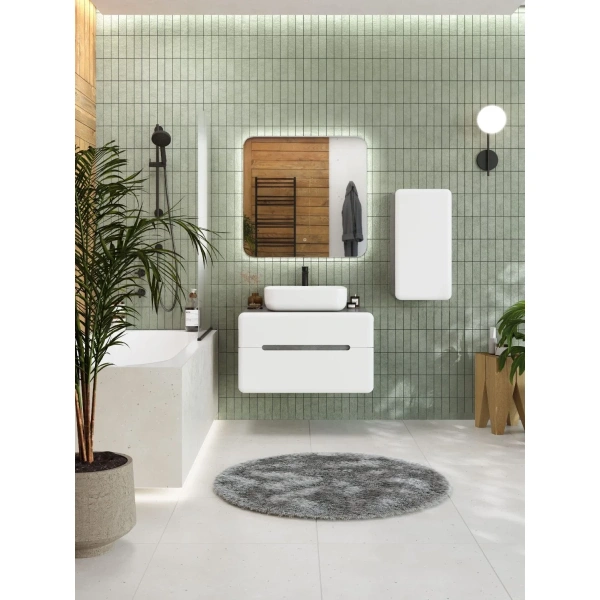 Тумба без раковины Art&Max Genova AM-Genova-800-2C-SO-LN бетон лофт натуральный