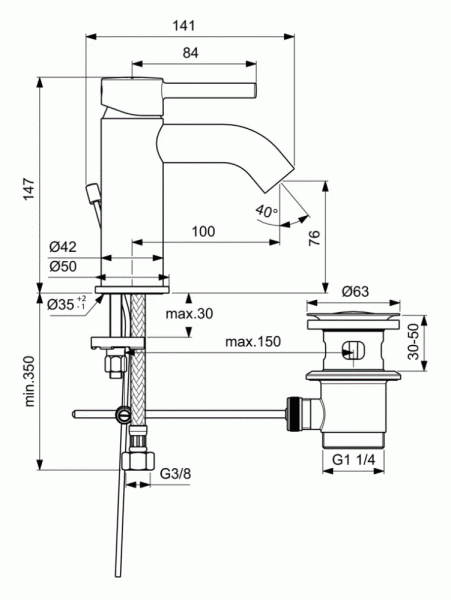 Смеситель для раковины Ideal Standard Ceraline BC193AA