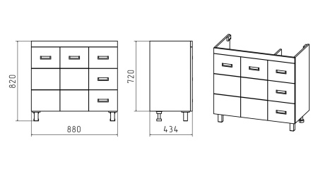 Тумба с раковиной Misty Селена 90 СО000005738