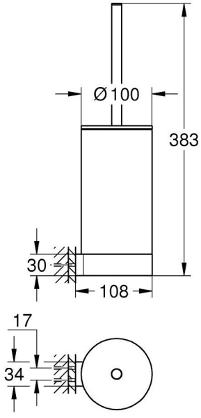 Туалетный ершик в комплекте GROHE Selection 41215KF0 (черный матовый)