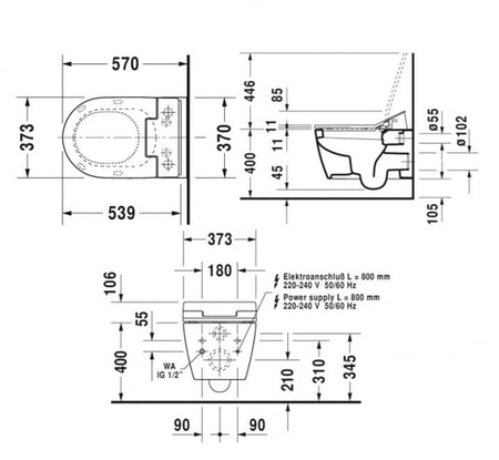 Крышка-биде для унитаза Duravit 611000002000300