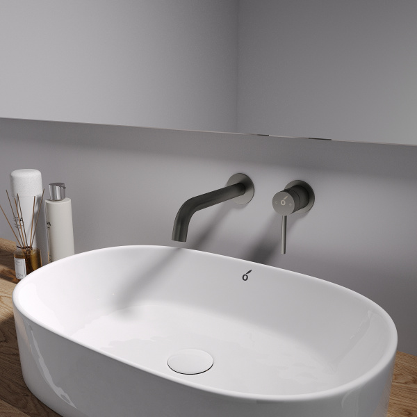 Смеситель для раковины скрытого монтажа Oliveeka OL-88869017-BGM, матовый Черный