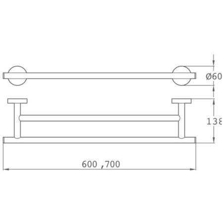Полотенцедержатель 70 см Teka Alaior 17062020G3 золото