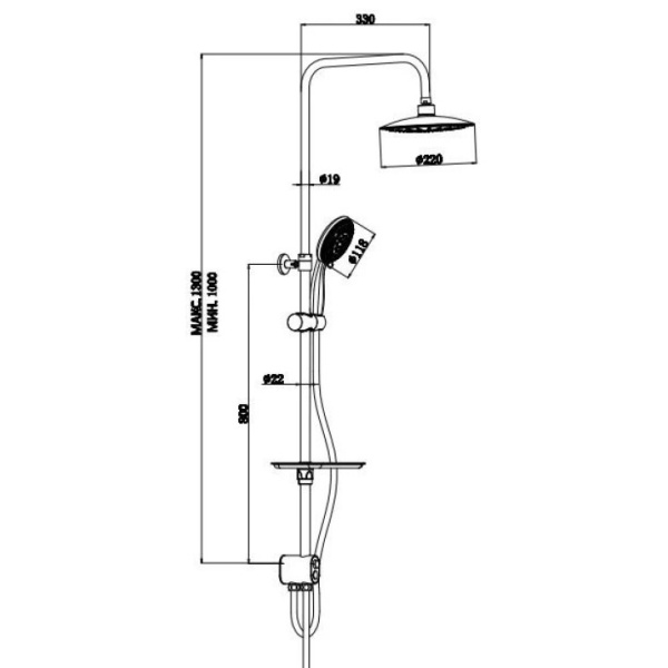 Душевая система Esko ST1350