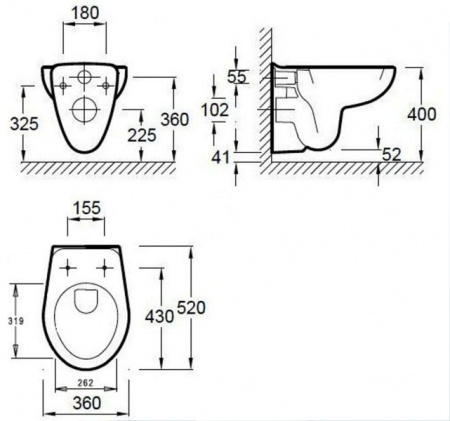 Унитаз подвесной Jacob Delafon Mideo E4345G-00 без сиденья