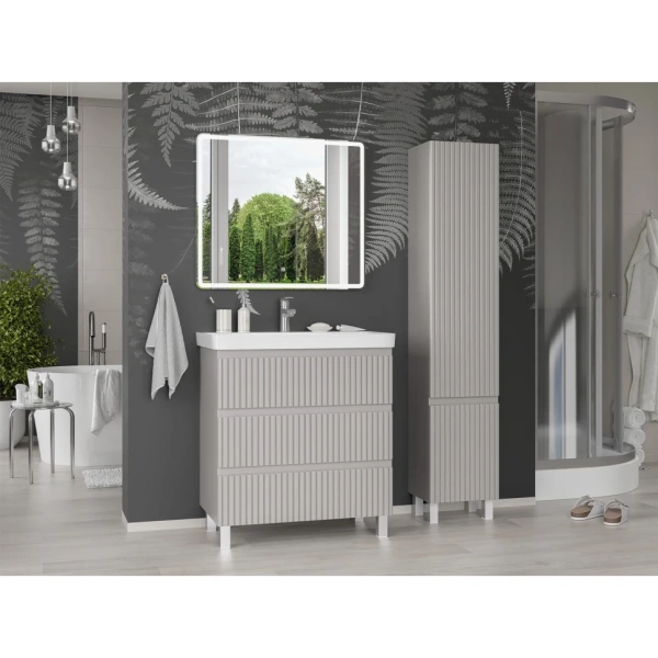 Тумба с раковиной 80 Brevita Victory УТ000023606 серый шелк