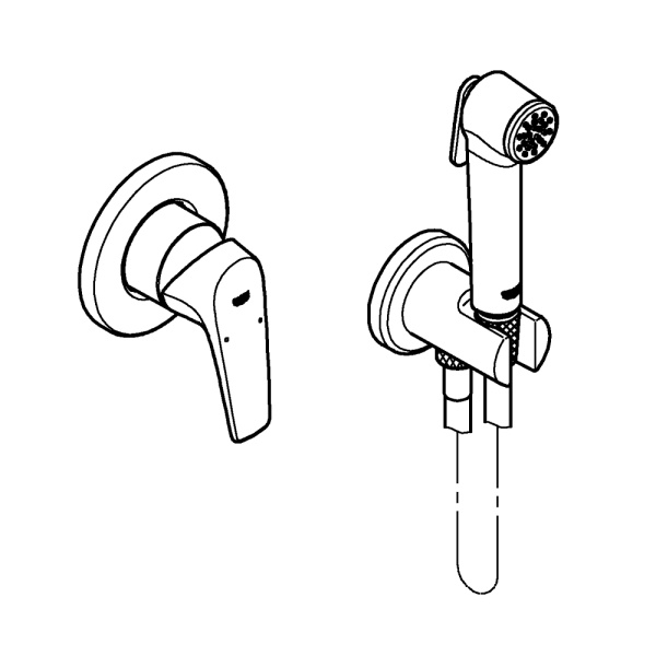 Grohe 29328000 BauFlow смеситель с гигиеническим душем встраиваем