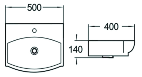 Раковина подвесная (50х40) SantiLine SL-2024