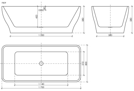 Акриловая ванна (170x80) Sancos  Neo FB09