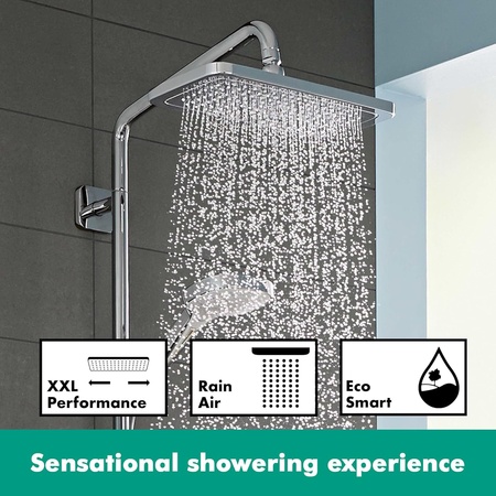 	 Душевая система с термостатом Hansgrohe Croma E Showerpipe 280 1jet EcoSmart 27660000 хром