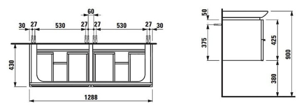 Тумба под раковину Laufen Palace 4.0133.1.075.475.1