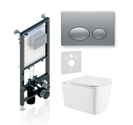 Комплект 3в1 Koller Pool Alcora ST 1200+ROUND Matt Chrome+KVADRO