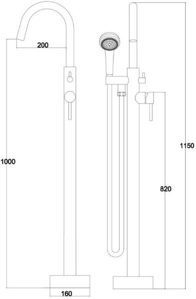Смеситель для ванны с душем KAISER Merkur (26182)