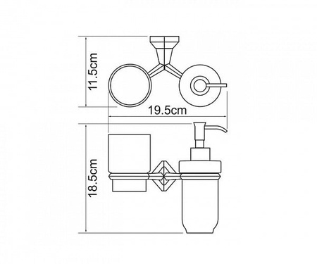 Держатель стакана и дозатора WasserKraft Aller 1189C