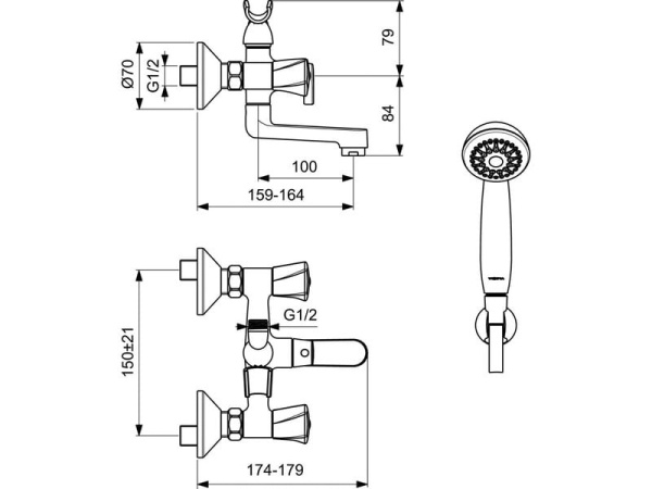 Смеситель для ванны Vidima Лайф BA361AA