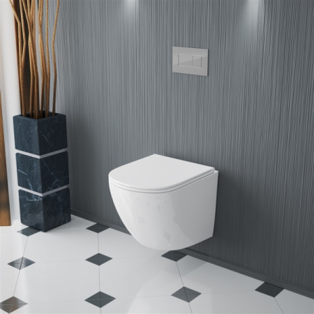 Унитаз подвесной безободковый OWL Vind Cirkel-H с сиденьем DP микролифт OWLT190302