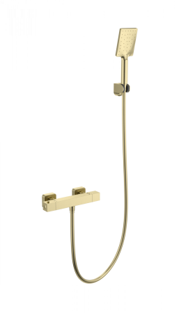 Смеситель для душа с термостатом WONZON & WOGHAND STAY 3, брашированное золото WW-B2062-A-BG