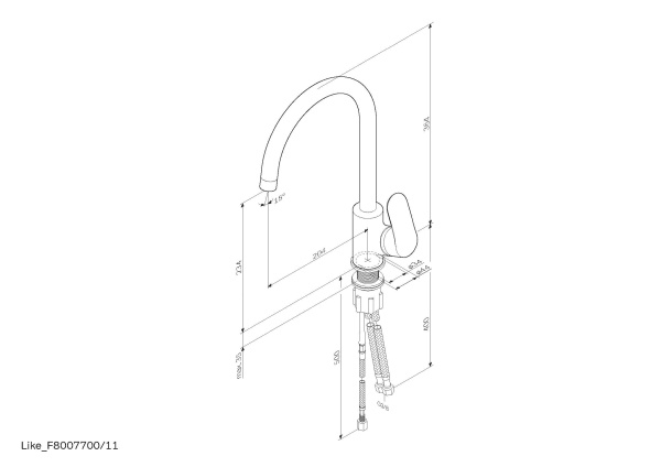 Смеситель для кухни с подключением к фильтру Am.Pm Like F8007711
