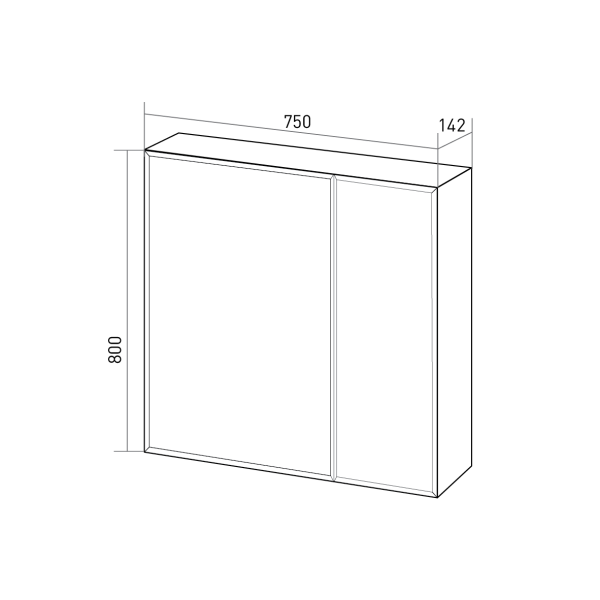 Зеркало-шкаф (75х80)  1MarkaСоната 75  У29559