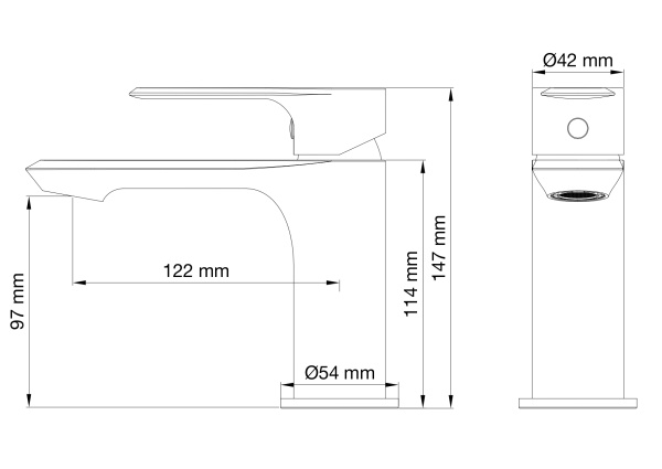 Смеситель для раковины WONZON & WOGHAND BRILLIANT, хром WW-88018079-CR
