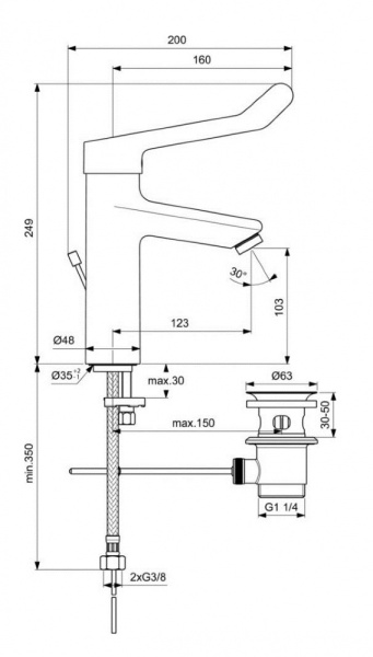 Смеситель для раковины Ideal Standard Ceraplus 2.0 Grande BC105AA