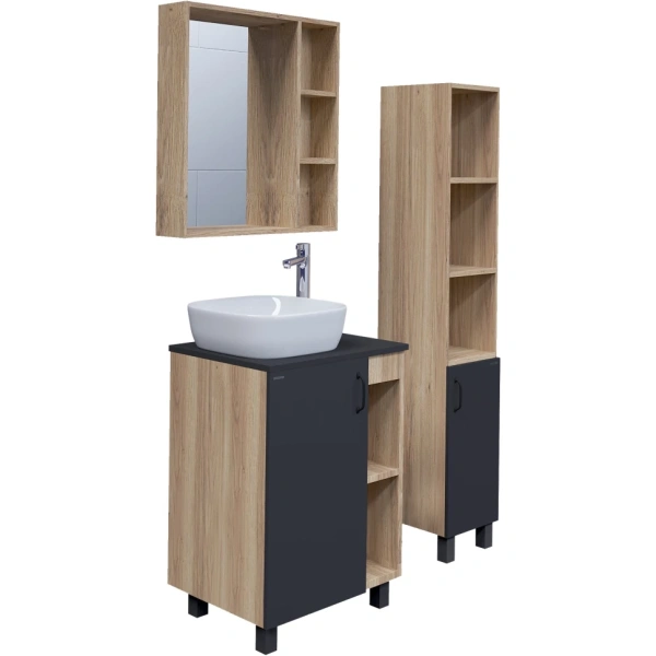 Тумба напольная Grossman ФЛАЙ-60 106002  см дуб сонома/серая