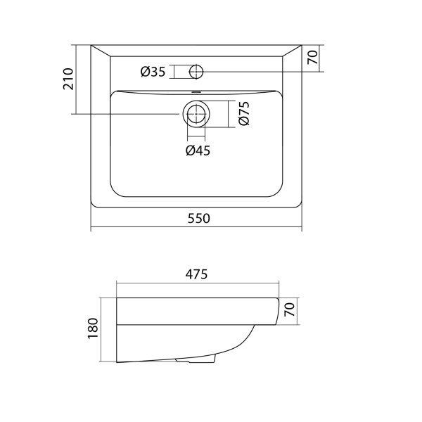 Раковина подвесная (55х47,5) Santek Тигода 55 1WH302126