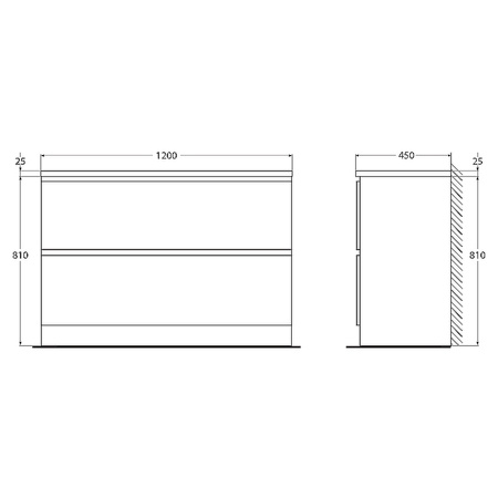 База под раковину BelBagno 120 ALBANO-1200-2C-PIA-BL Bianco Lucido