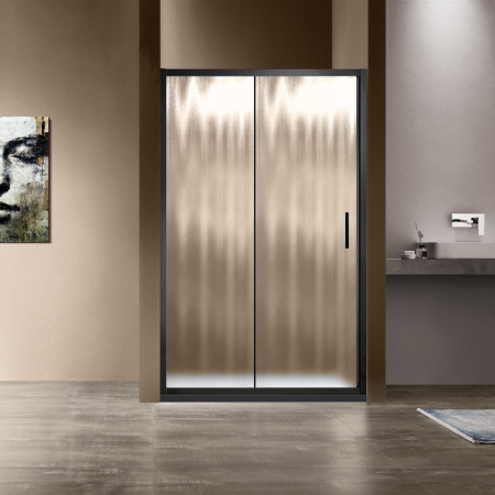 Душевая дверь Vincea Garda VDS-1G120CHB, (120х190) черный, стекло шиншилла
