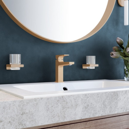 Смеситель для раковины с донным клапаном Push-Open Hansgrohe Metropol 32507140 шлифованная бронза