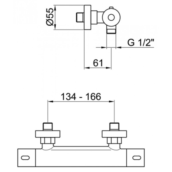 Смеситель для душа с термостатом Webert Elio EL980102345, никель