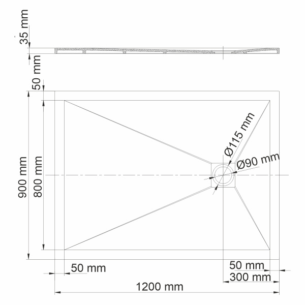 Душевой поддон (120х90) WasserKRAFT Dill 61T07
