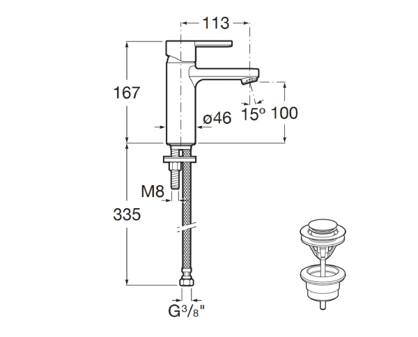Смеситель для раковины Roca Naia 5A3296C00