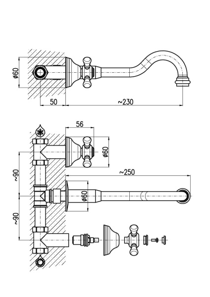 Смеситель для раковины Rav Slezak Morava Retro MK531
