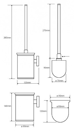Ёршик подвесной (металл), черная щётка Bemeta Omega 104913117