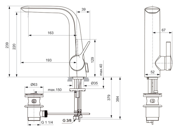 Смеситель для раковины Ideal Standard Melange A6041AA