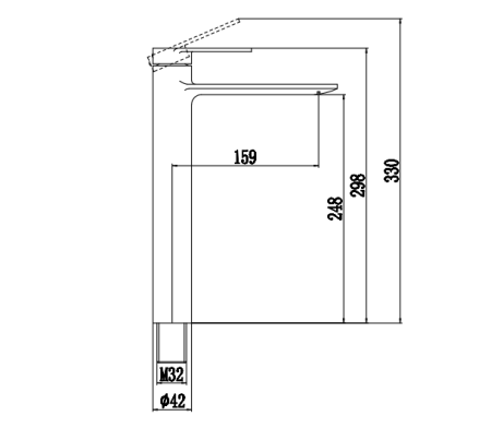 Смеситель для раковины  высокий Savol S-601811GR