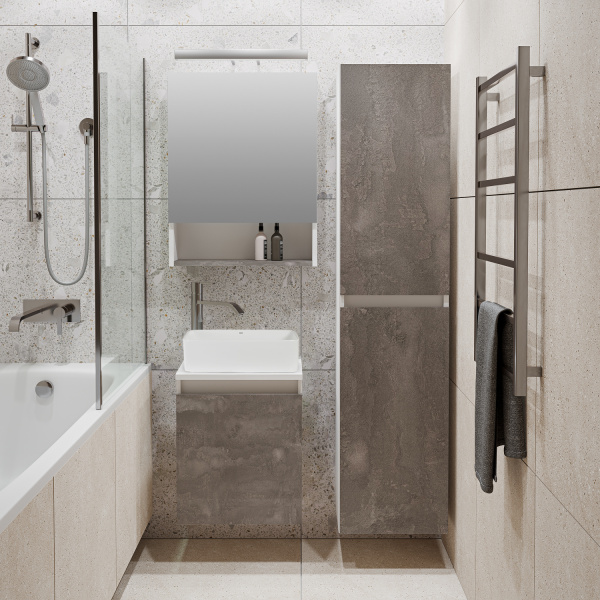 Зеркальный шкаф Runo Бари 40 железный камень (00-00001384)