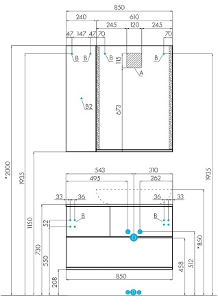 Тумба с раковиной Aquaton Терра 85 1A2472K3TEKA0