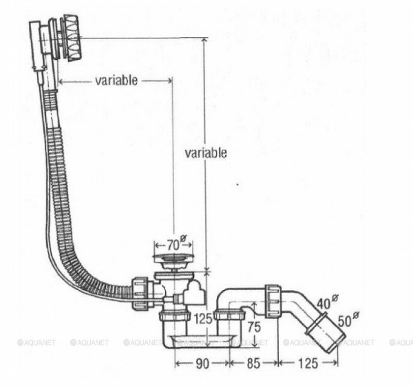 Слив-перелив для ванны полуавтомат Vitra Silfra 59970013000